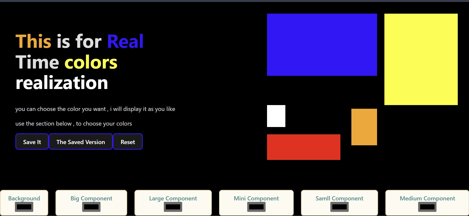 Real-time colors app preview